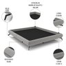 Cama King Base Box 193x203cm Pés de Ferro Cold P02 Veludo Cinza - Mpozenato - 3