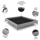 Ver imagem 3 de Cama King Base Box 193x203cm Pés de Ferro Cold P02 Veludo Cinza - Mpozenato