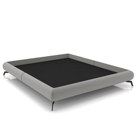 Cama King Base Box 193x203cm Pés de Ferro Cold P02 Veludo Cinza - Mpozenato