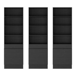 Armário/Estante Escritório 3 Portas Multimóveis MP7001 Preto - 5