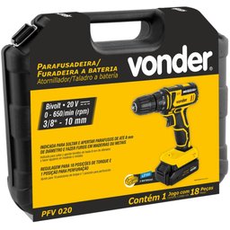 Parafusadeira/Furadeira Bateria 3/8'' 20V BIV Pfv 020 Vonder - 3