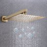 DUCHA QUADRADA DOURADA EM INOX 20X20 BRAçO 38 CM GOLD PAREDE - 2