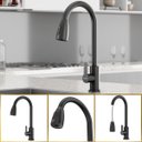 Ver imagem 1 de Torneira de Cozinha Roma Mangueira Flexível Aço Inox Preto Goldenx