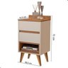 Mesinha Lateral Duda para Quarto com Duas Gavetas e Um Nicho Off White - 3