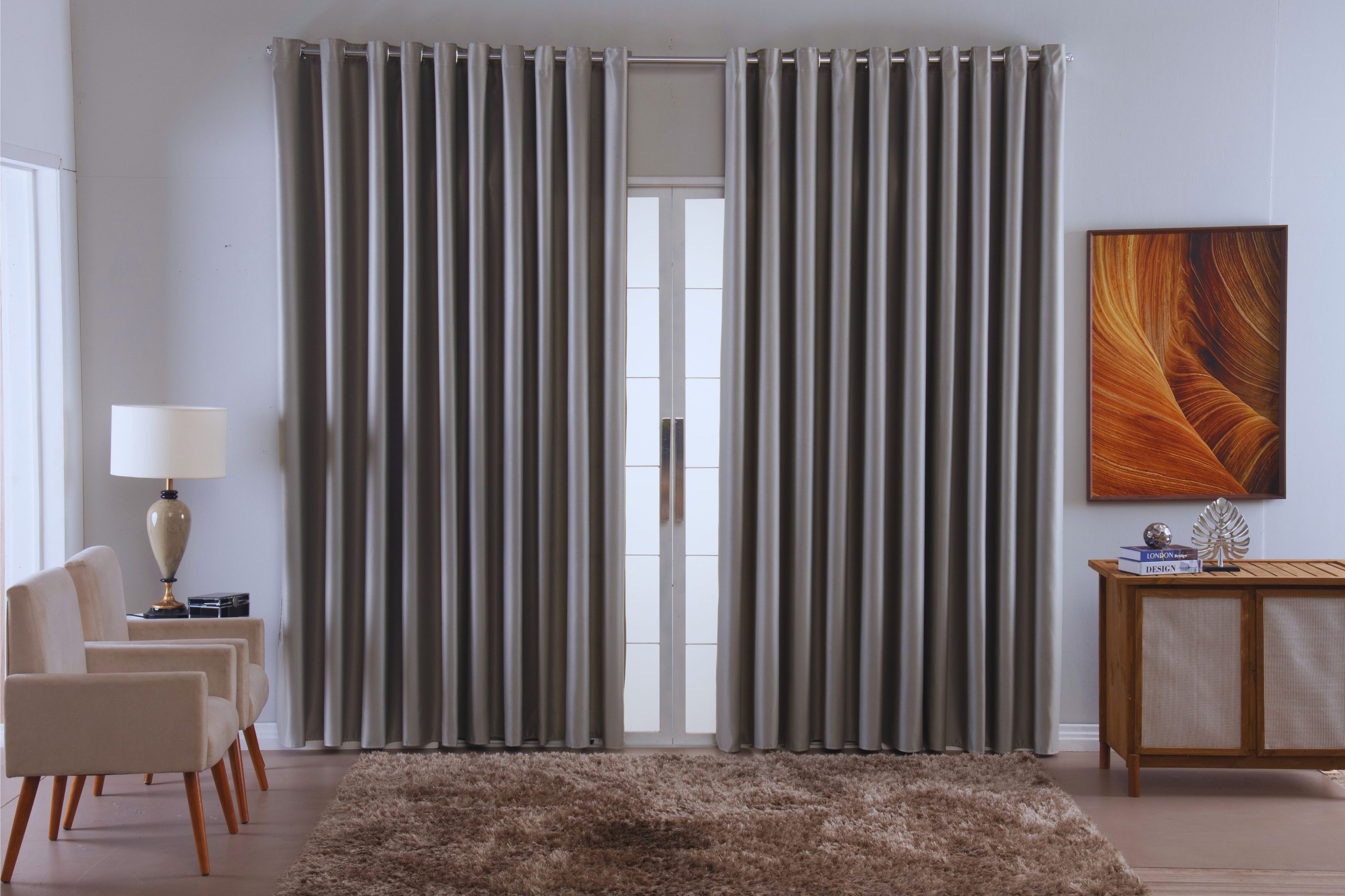 Cortina para Sala Quarto Blackout Tecido 2,70x1,80 Ellegance:fenfi