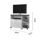 Ver imagem 4 de Rack para TV Lisboa 40" 90cm MDP Off White Canela Lukaliam Móveis