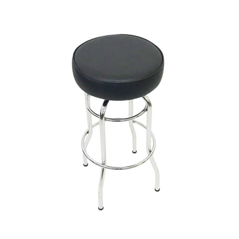 Banqueta Bar Média Altura 65cm Cromada assento preto Giratória Poltronas do Sul