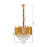 Luminária Pendente Lustre Luxuoso Dourado e Cristais Vana Sindora Inl102 - 8