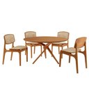 Ver imagem 2 de Conjunto de Jantar Ballare 4 Lugares Tampo MDF Cadeiras Malta Imbuia 135cm Moderna
