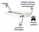 Ver imagem 5 de Aparador Suspenso Quarto Sala Hall Entrada Corredor Café Multiuso 100x30cm:Branco