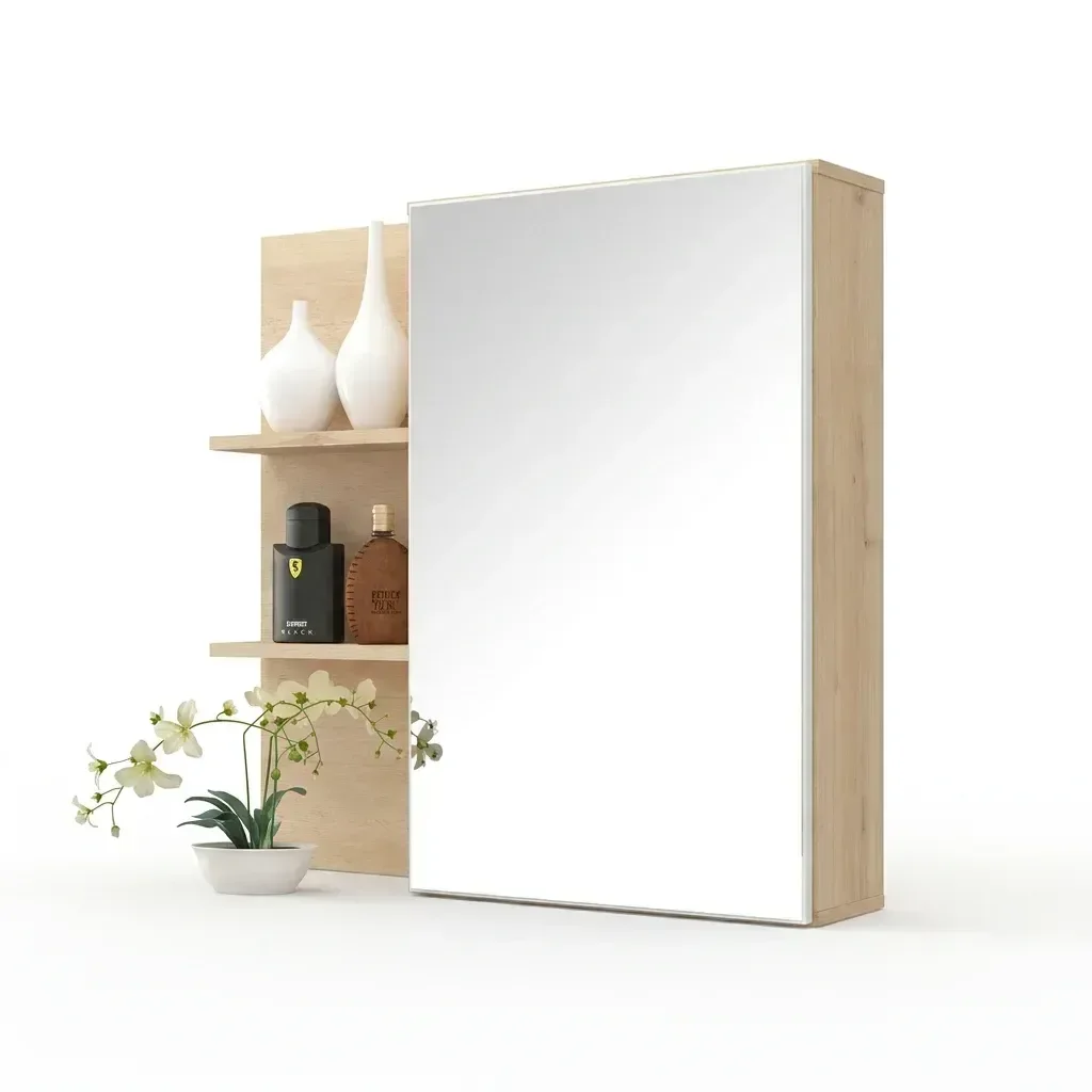Ver imagem 5 de Espelho para Banheiro 1 Porta 3 Prateleiras Jazz Bege/Faia/Branco
