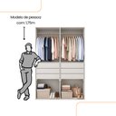 Ver imagem 4 de Guarda Roupa Casal Modulado Versa em MDF 4 Portas com 6 Gavetas 2 Cabideiros 2 Prateleiras