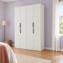 Ver imagem 1 de Guarda Roupa Casal Modulado Versa em MDF 4 Portas com 6 Gavetas 2 Cabideiros 2 Prateleiras