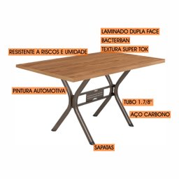 Conjunto de Mesa com 4 Cadeiras Luna  - 8
