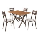 Ver imagem 3 de Conjunto de Mesa com 4 Cadeiras Luna Marrom/Bronze/Bege Geométrico