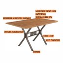 Ver mais imagens de Conjunto de Mesa com 4 Cadeiras Luna Marrom/Bronze/Bege Geométrico