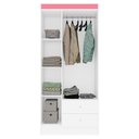 Ver imagem 4 de Guarda Roupa Solteiro Versa 3 Portas Branco Rosa Flex Fosco - Kits Paraná