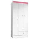 Ver imagem 2 de Guarda Roupa Solteiro Versa 3 Portas Branco Rosa Flex Fosco - Kits Paraná
