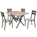 Ver imagem 3 de Conjunto de Mesa com 4 Cadeiras Luna Bege/Bronze/Geométrico