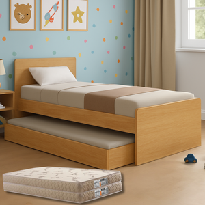 Bicama Solteiro Bibox Cama com Auxiliar com Colchões D33 Premium Cor:cinamomo