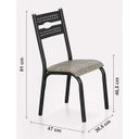 Ver imagem 6 de Conjunto de Mesa com 6 Cadeiras Luna Bege/Craqueado Preto/Junco Manteiga