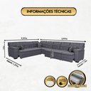 Ver imagem 6 de Sofá Magno 4.57x2.37m de Canto, Retrátil e Reclinável - Chumbo