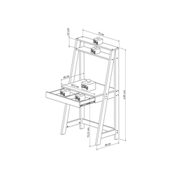 Escrivaninha Estante Escada Urban 1 Gaveta Appunto - 5