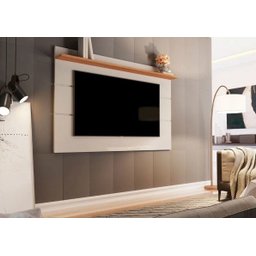 Painel Suspenso Flutuante Home Tv até 55 Polegadas Prateleira Superior Vivare New 1.36:off White/nat - 1