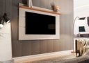Ver imagem 1 de Painel Suspenso Flutuante Home Tv até 55 Polegadas Prateleira Superior Vivare New 1.36:off White/nat