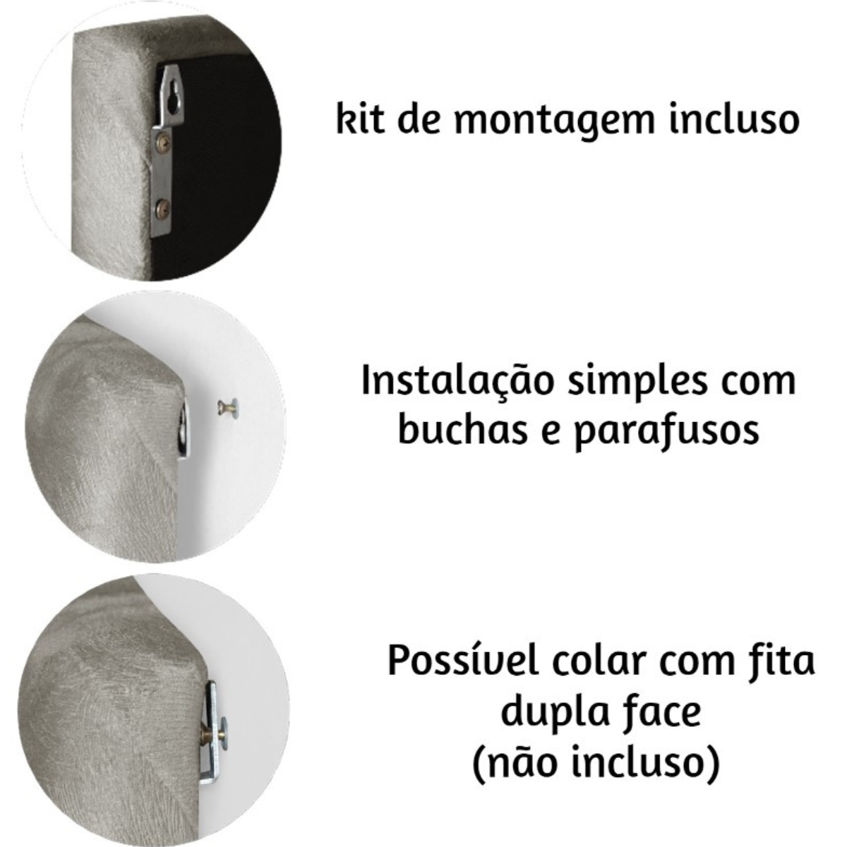 Cabeceira Cama Box Casal Estofada Luxo 1,4m: Cinza - 5