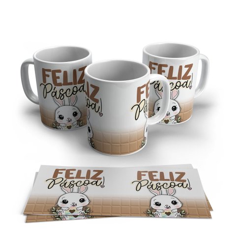 Caneca de Porcelana Pascoa Modelo 20