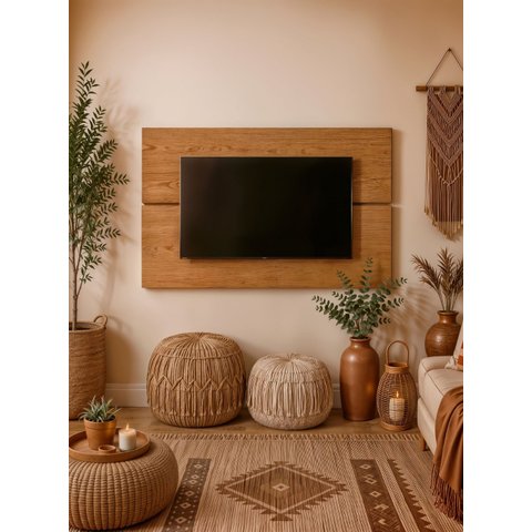 Painel para TV 150cm Retro MDF Freijó Dallas - On Móveis