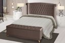 Ver imagem 5 de Kit Cabeceira de Cama Box e Calçadeira Baú Malibu Casal 140 Cm Suede Rosê Eli Móveis