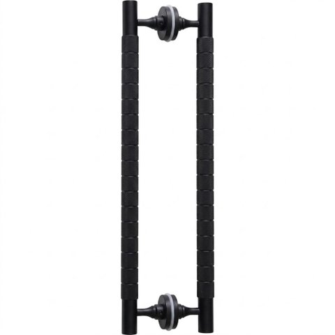 Puxador Duplo Chamonix 550mm Preto para Porta Pivotante, Correr Vidro
