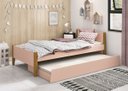 Ver imagem 2 de Cama Babá Solteiro com Auxiliar Simba Rosa Fosco com Madeira - MoveisAqui