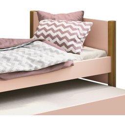 Cama Babá Solteiro com Auxiliar Simba Rosa Fosco com Madeira - MoveisAqui - 4
