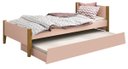 Ver imagem 1 de Cama Babá Solteiro com Auxiliar Simba Rosa Fosco com Madeira - MoveisAqui