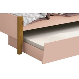 Cama Babá Solteiro com Auxiliar Simba Rosa Fosco com Madeira - MoveisAqui - 3
