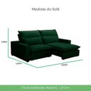 Ver imagem 4 de Sofá Retrátil e Reclinável 2 Lugares 2,80m Andreza Veludo Lansofbr Verde
