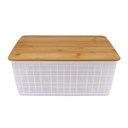 Ver imagem 1 de Caixa Organizadora com Tampa Bambu Branco 13cm - A\CASA Caixa Organizadora com Tampa Bambu Branco