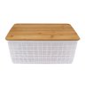 Caixa Organizadora com Tampa Bambu Branco 13cm - A\CASA Caixa Organizadora com Tampa Bambu Branco - 1