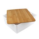 Ver imagem 2 de Caixa Organizadora com Tampa Bambu Branco 13cm - A\CASA Caixa Organizadora com Tampa Bambu Branco