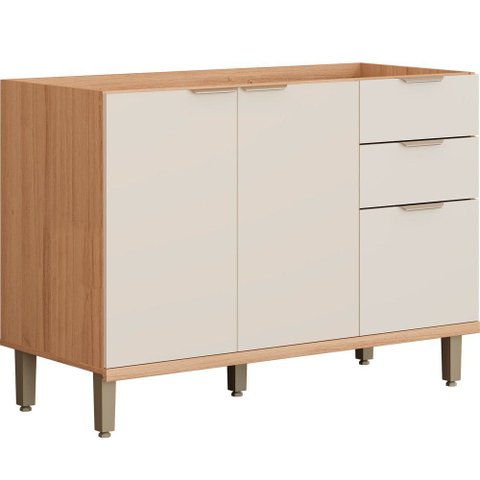 Balcão 2 Portas 3 Gavetas 120 cm sem Tampo Línea Brasil Bless