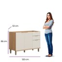 Ver imagem 3 de Balcão 2 Portas 3 Gavetas 120 cm sem Tampo Línea Brasil Bless