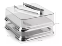 Ver imagem 4 de Kit Porta Pão, Porta Frios e Boleira Inox Tampa Pinça Forma