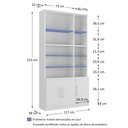 Ver imagem 3 de Estante para Livros 6 Portas Moderno Branco