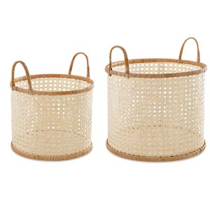 Kit Cestos Decorativos e Organização em Rattan - 2 Pçs