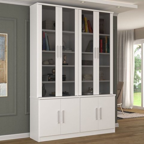 Estante para Livros 8 Portas Branco