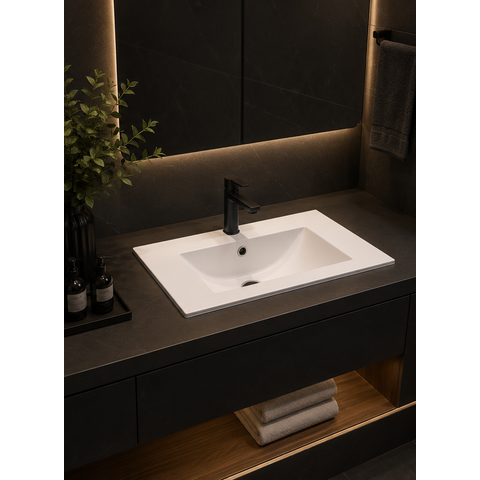 Lavatório de Sobrepor com Mesa Infinity White 80