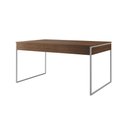Ver imagem 5 de Mesa Jantar Industrial Retangular Amêndoa 137X90Cm Base Ferro Branco C/4 Cadeiras Branc Amendoa